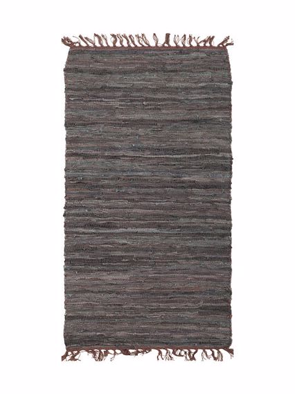 ΠΕΡΣΙΚΑ Χαλί Δερμάτινο με Κρόσσια 'Leather Rugs Solid' 130227/02C Coffee 70x130cm PRS03058A